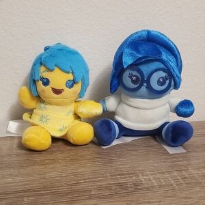 Disney Parks Pixar Inside Out Joy and Sadness Wishable Plush Toy Set
